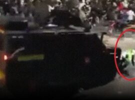 Peristiwa terlindasannya ojol oleh mobil rantis (Sosmed)